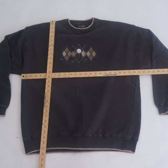 Vintage '90S Croft & Barrow Brown Embroidered Golf Crewneck Sweater XL - Picture 3 of 10